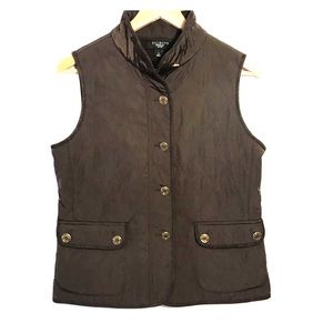 Talbots petites brown puffer vest small